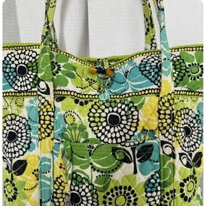 Vera Bradley Floral Limes Up Double Strap Large Tote. Excellent condition